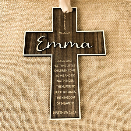 Engraved Walnut Wood Cross Gift Keepsake