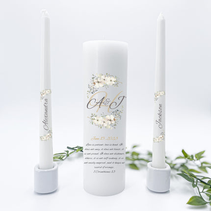 Wedding Camellia Unity Candles