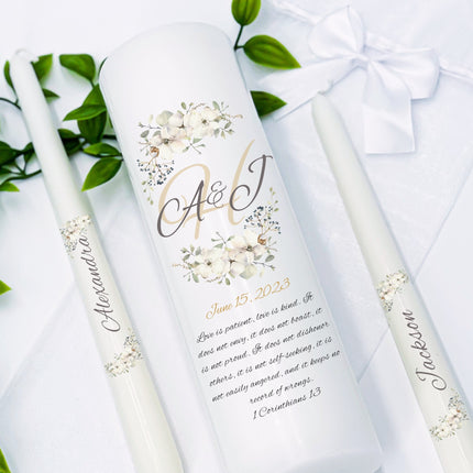 Wedding Camellia Unity Candles