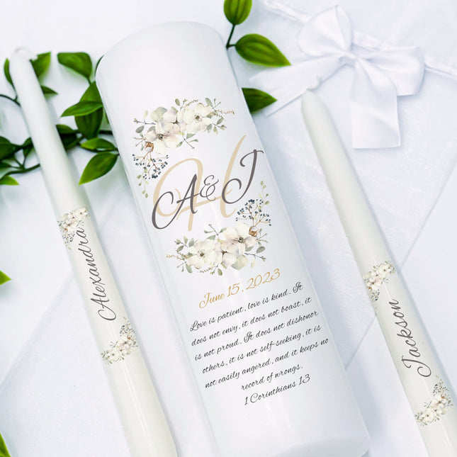 Wedding Camellia Unity Candles